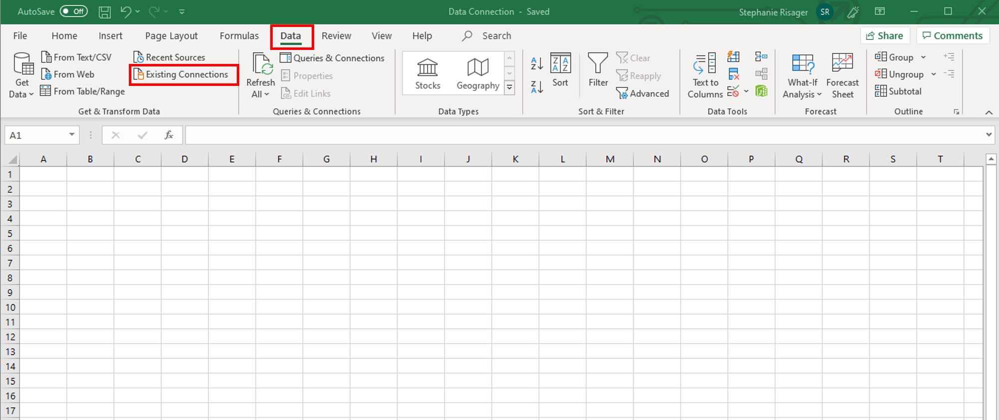 How to open your data connection in Excel