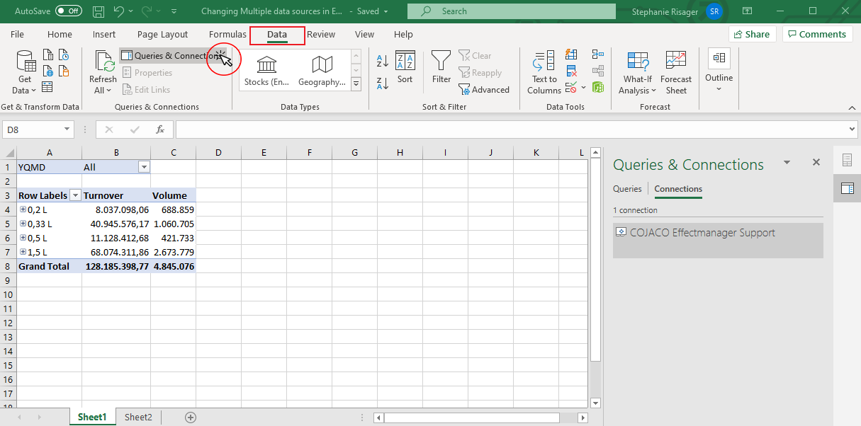 How to change your data source in Excel