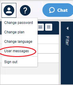 user messages
